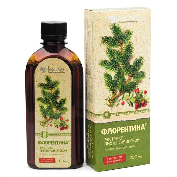 Флорентина - экстракт пихты сибирской с клюквой при гриппе, ангине и ОРВИ