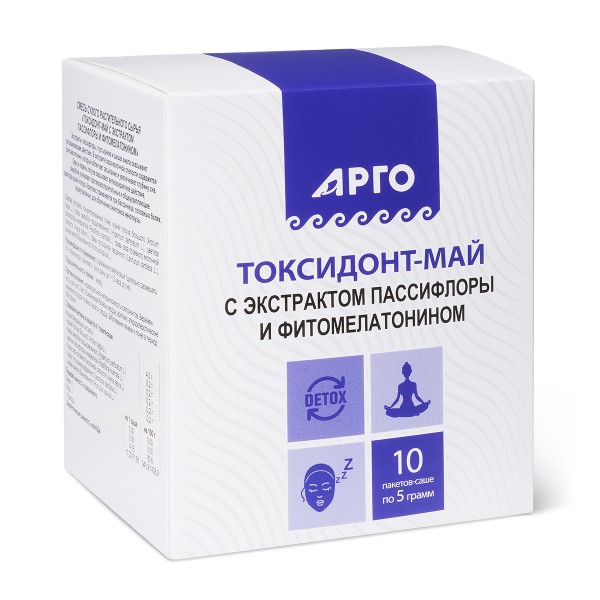 Токсидонт-май с экстрактами пассифлоры и фитомелатонином, при бессоннице и утомляемости
