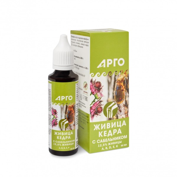 Живица кедра 12,5% с сабельником для суставов при артритах и артрозах