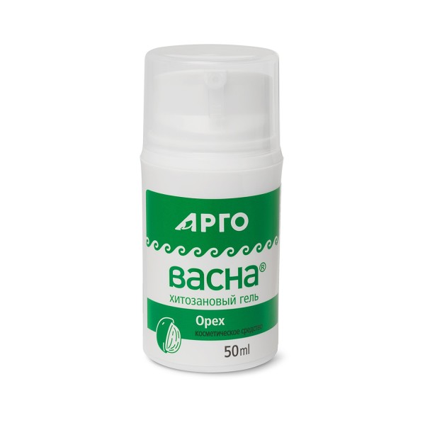 Гель АргоВасна Орех 50 мл, сужает поры, устраняет отеки, укрепляет ткани и сосуды