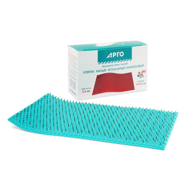 Аппликатор Ляпко Коврик малый силикон, размер 237 х 137 мм, шаг игл 6,0 мм