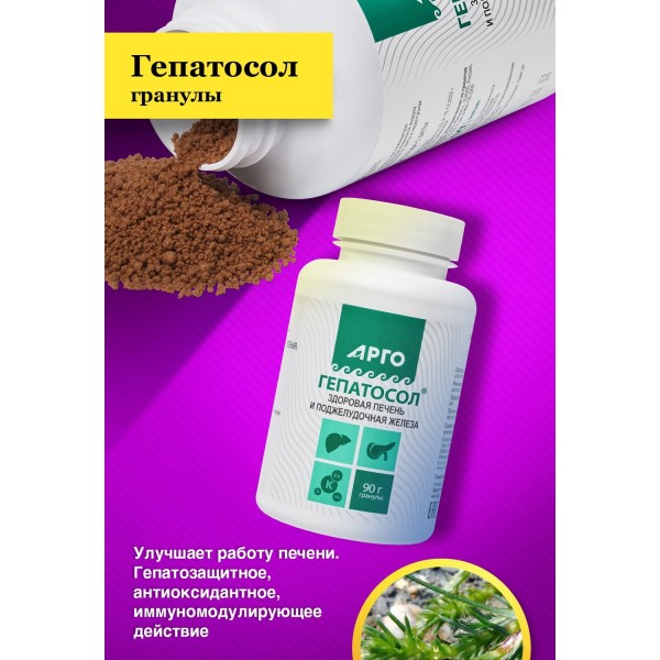 Гепатосол гранулированный 90 г для печени, при гепатитах и описторхозе