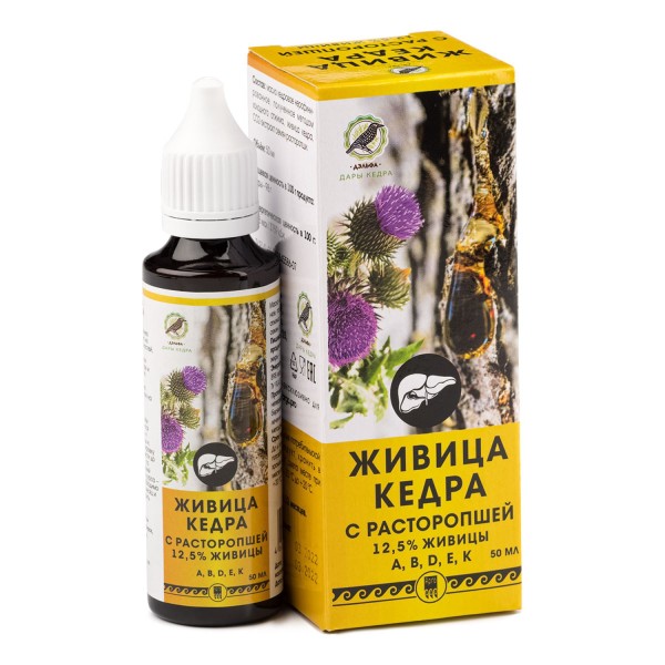 Живица кедра 12,5% с расторопшей для печени и системы желчевыделения