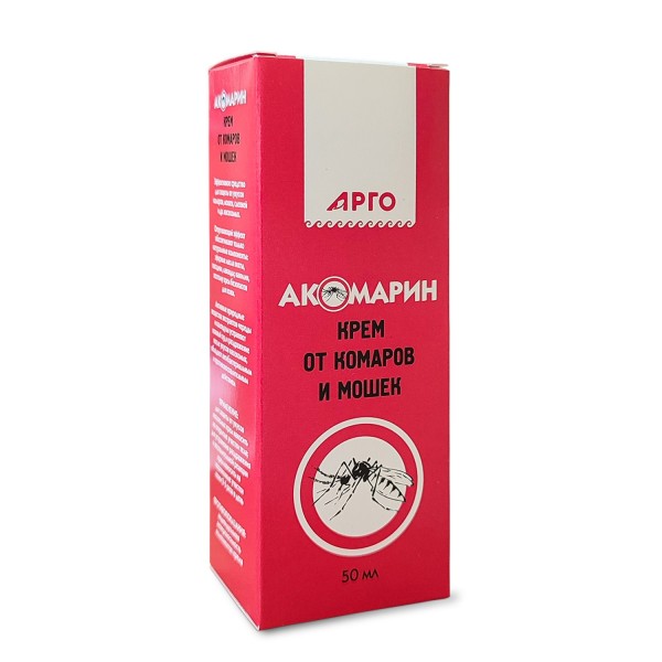 Крем Акомарин от комаров и мошек, защищает от укусов насекомых, снимает зуд