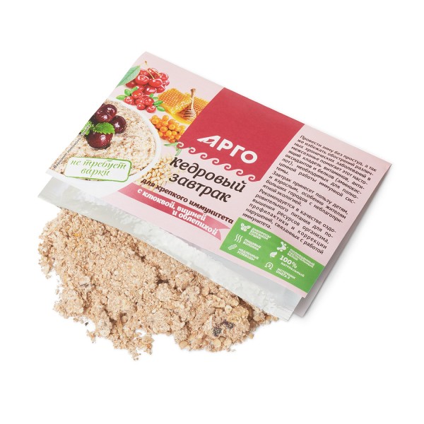 Завтрак кедровый для иммунитета с клюквой, вишней и облепихой, 40 г