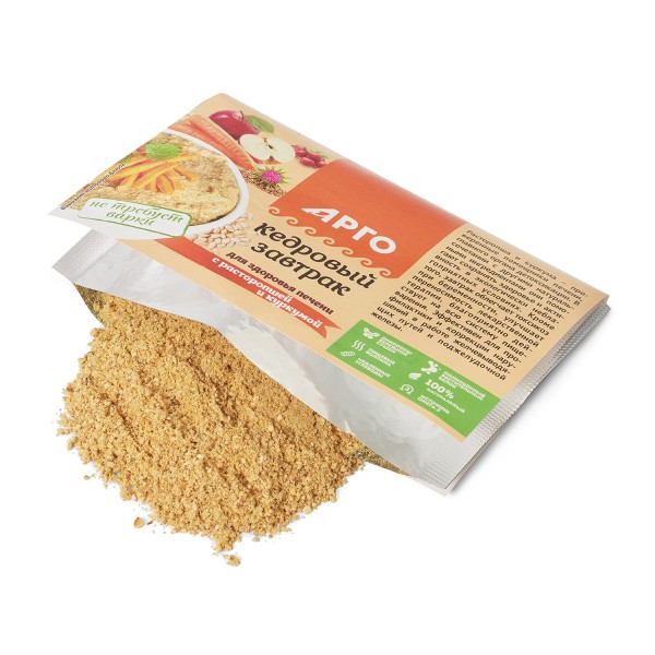 Завтрак кедровый для здоровья печени с расторопшей и куркумой, 40 г