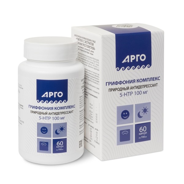Гриффония 5-гидрокситриптофан (5-HTP), капсулы 60 шт